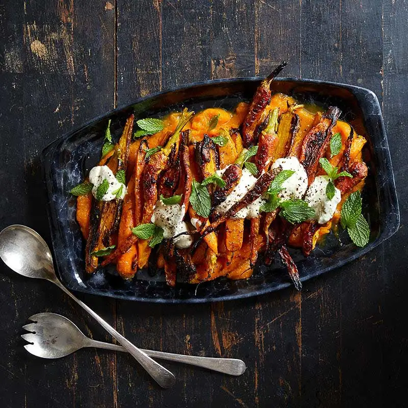 Tandoori Carrots with Vadouvan Spice and Yoghurt